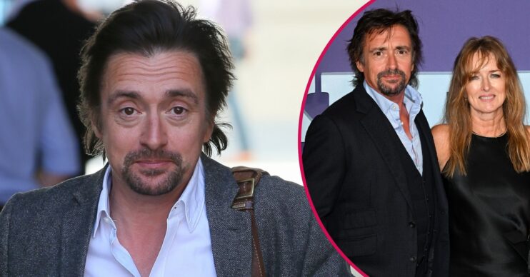 Richard Hammond frowning beside a snap of himself his wife Mindy