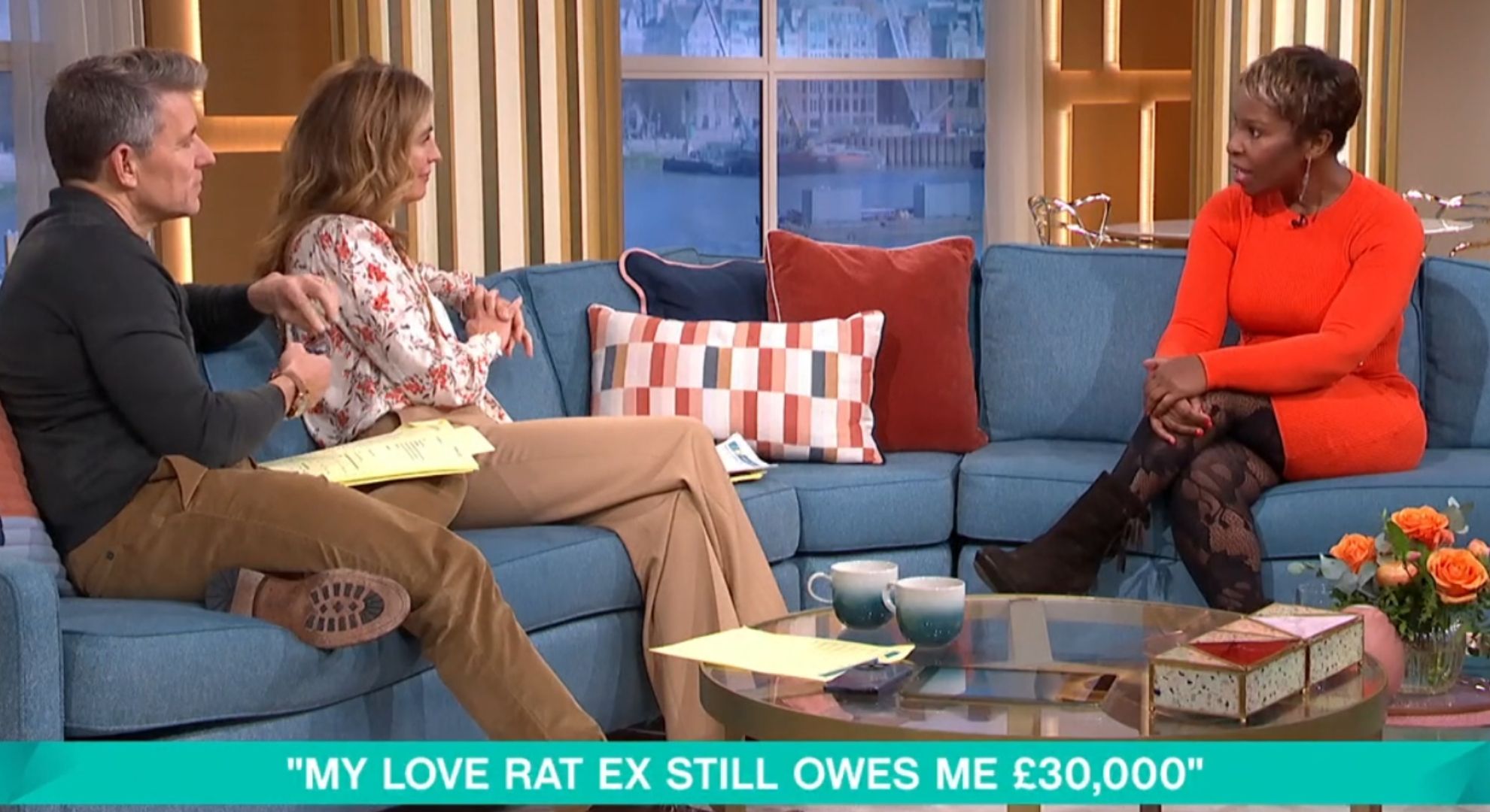 Ben and Cat with guest on This Morning 