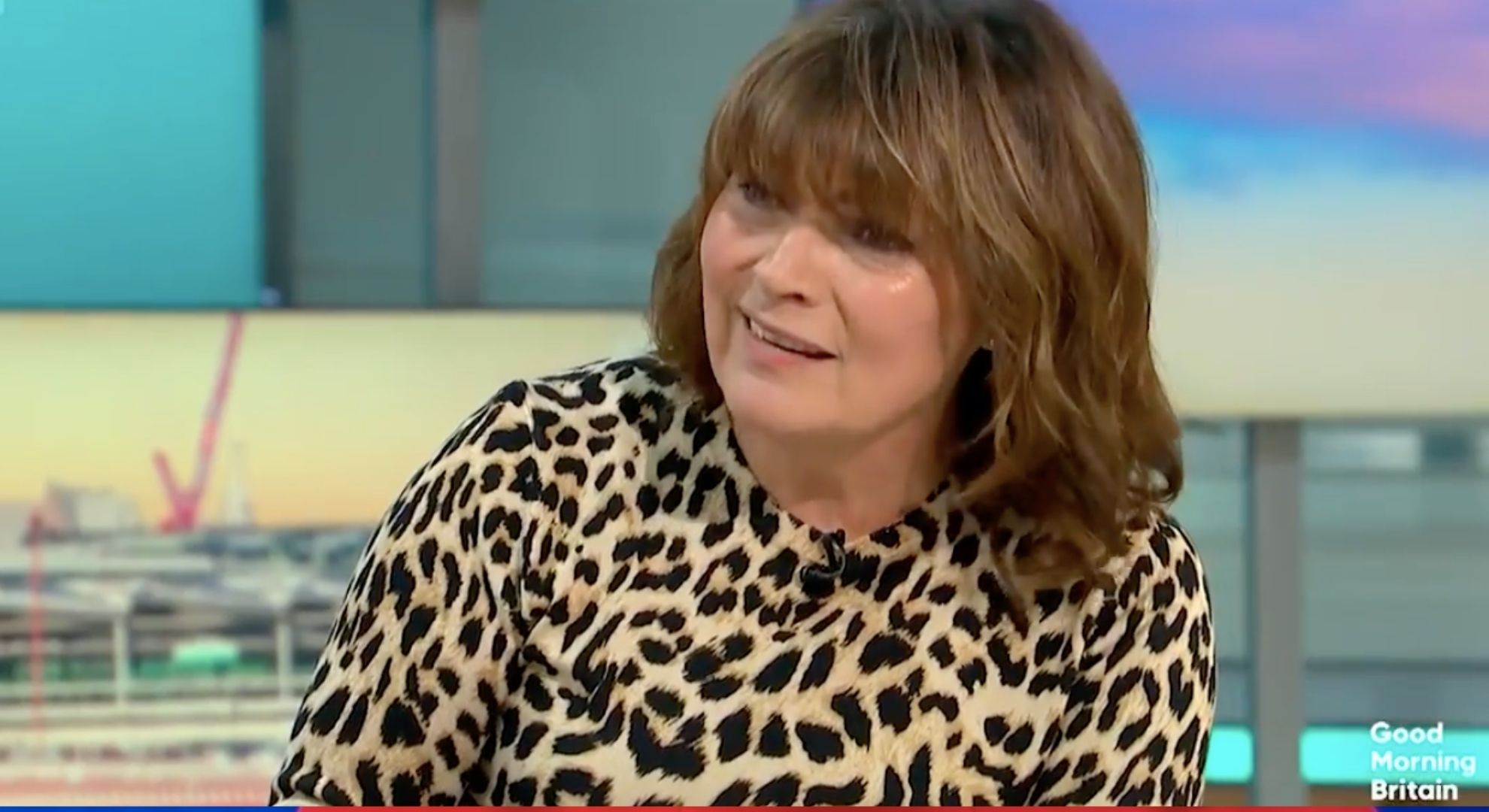 Lorraine Kelly looking serious