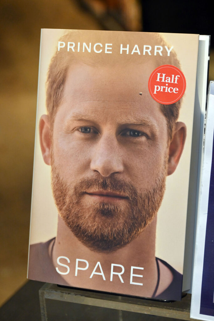 Prince Harry's memoir Spare on sale