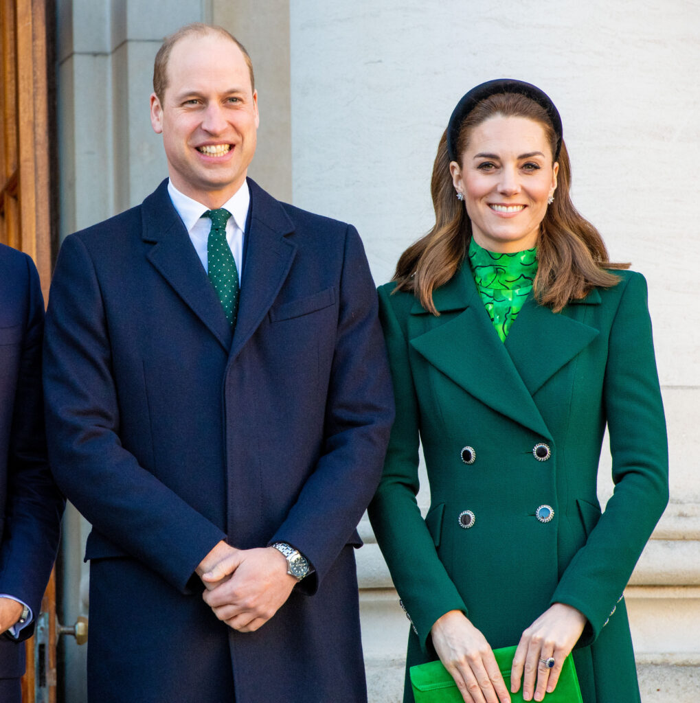 Prince William and Princess of Wales smiling during royal engagement