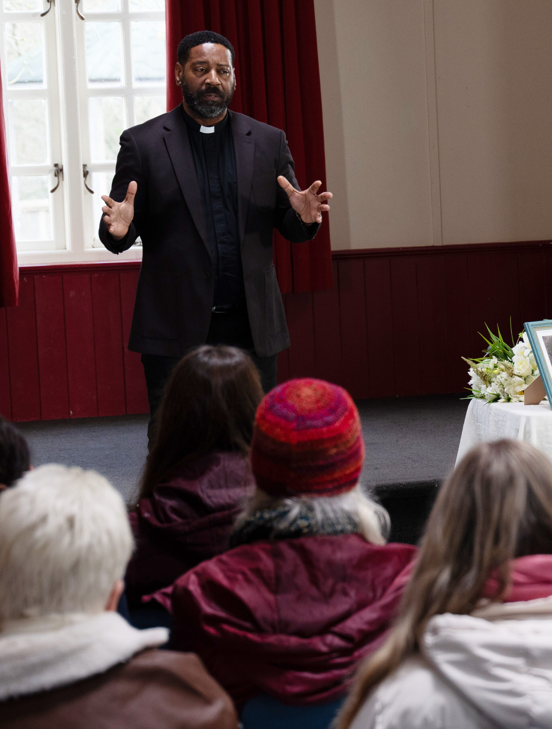 Charles at a vigil in the village