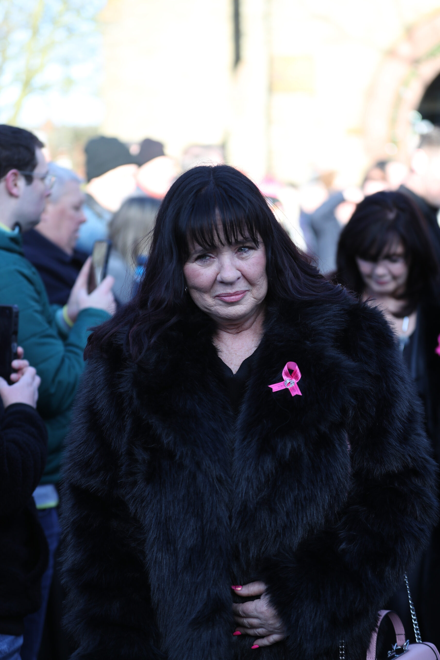 Coleen Nolan wearing black at sister Linda's funeral