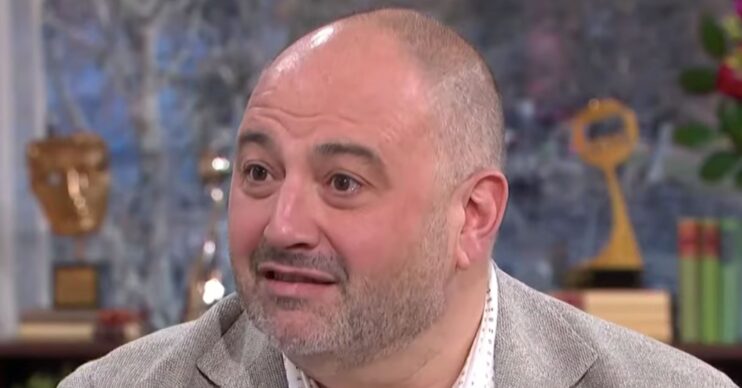 Wynne Evans looking serious on This Morning