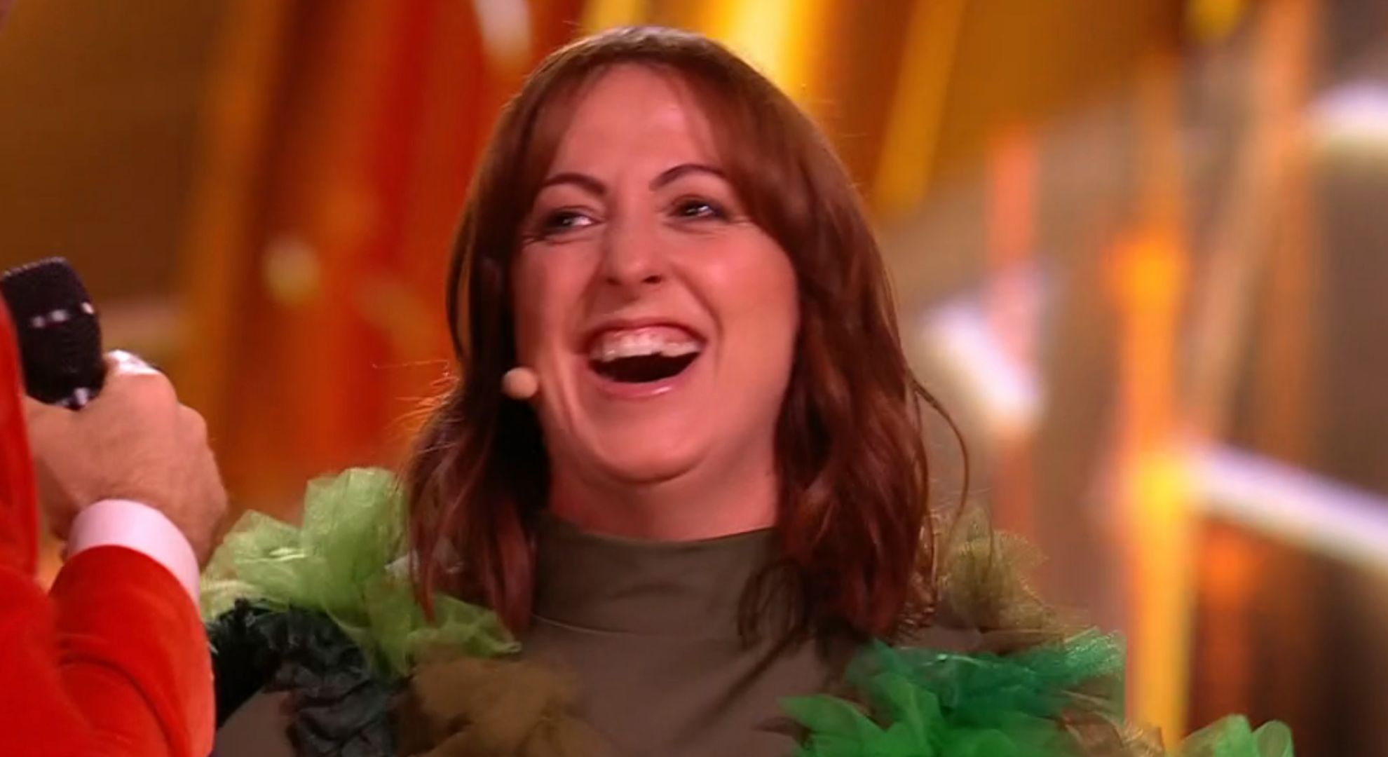 Natalie Cassidy laughing on The Masked singer 