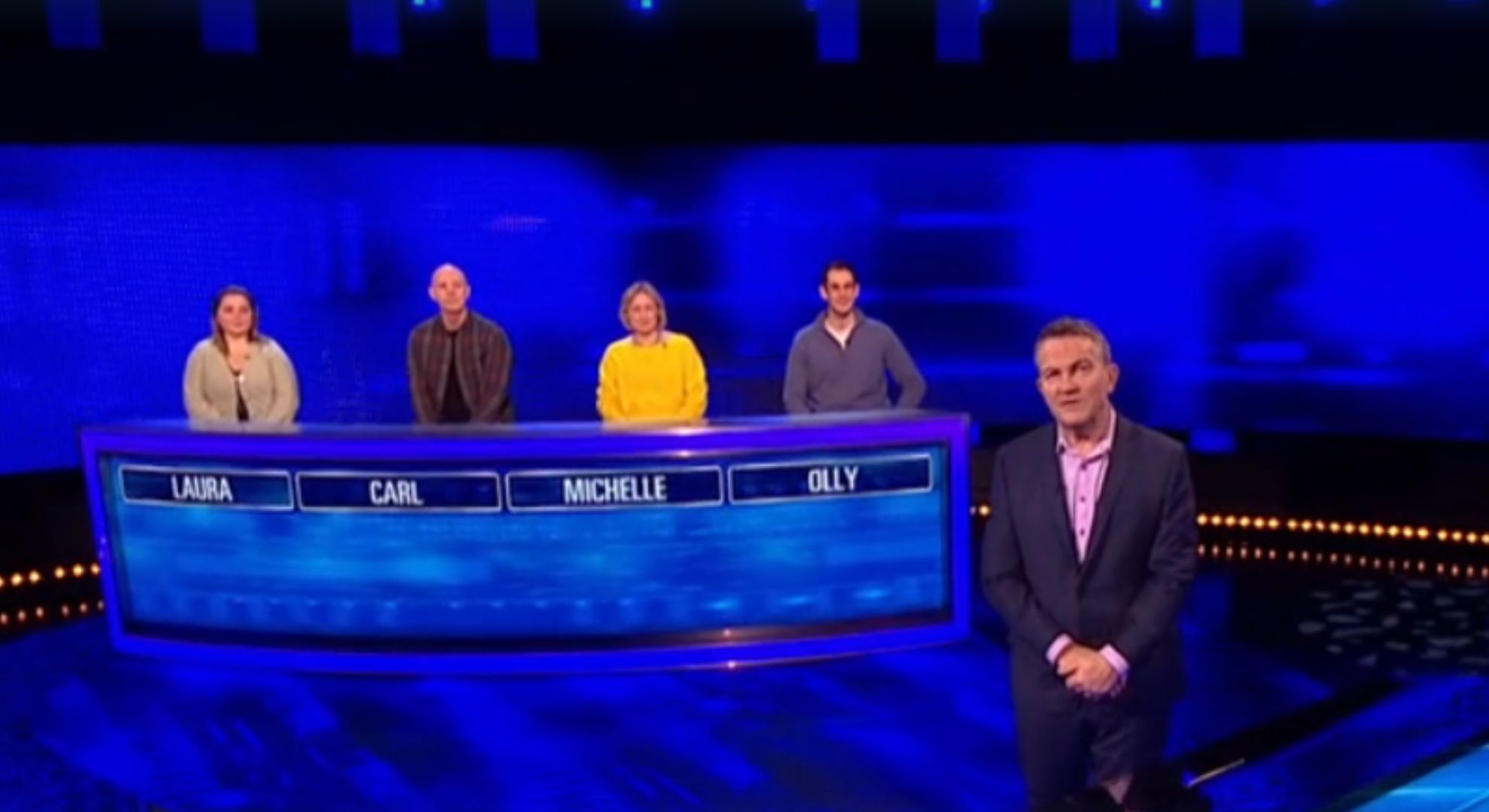 Bradley Walsh with The Chase players