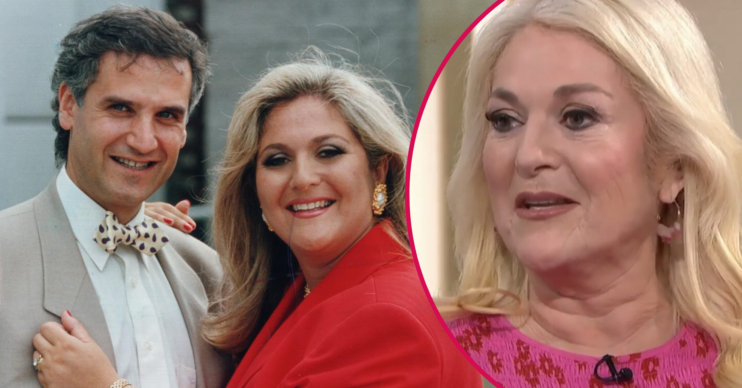 Vanessa Feltz and her ex-husband smiling and the star inset on This Morning