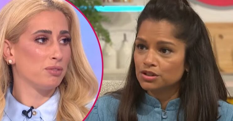 Split image of Stacey Solomon (left) and Dilly Carter (right)