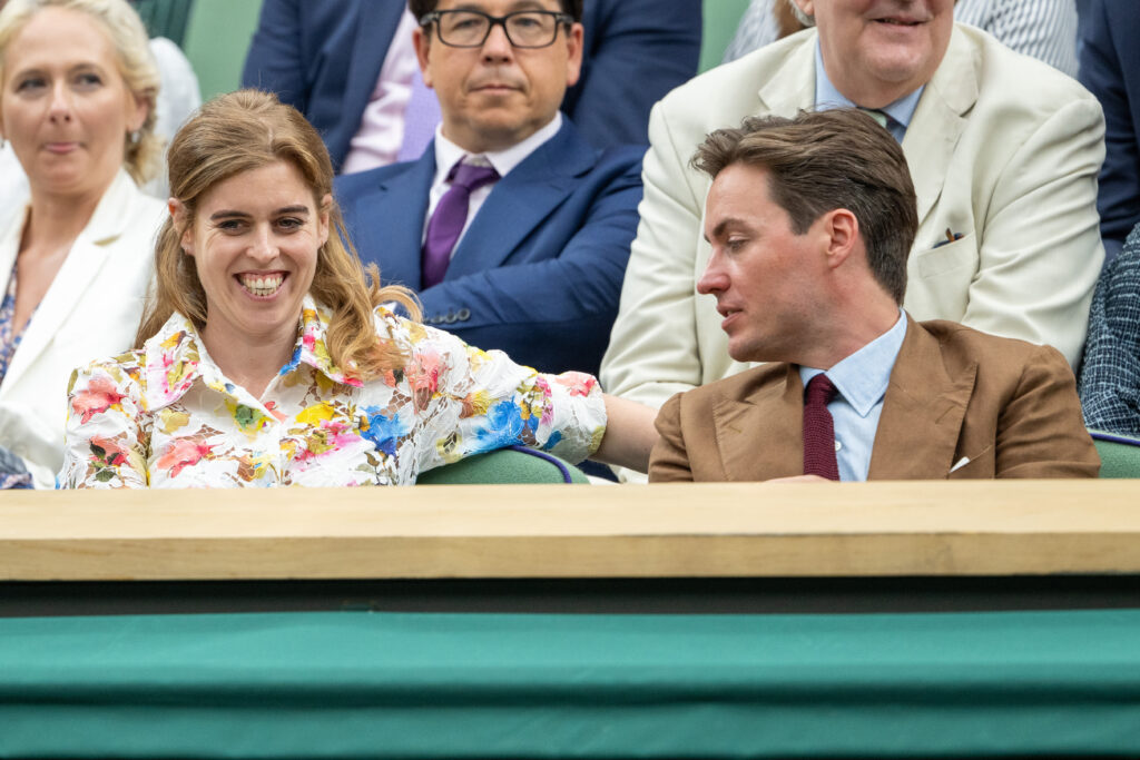 Princess Beatrice laughing alongside husband Edoardo at Wimbledon