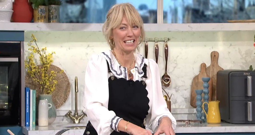 Clodagh Mckenna smiling on This Morning while cooking