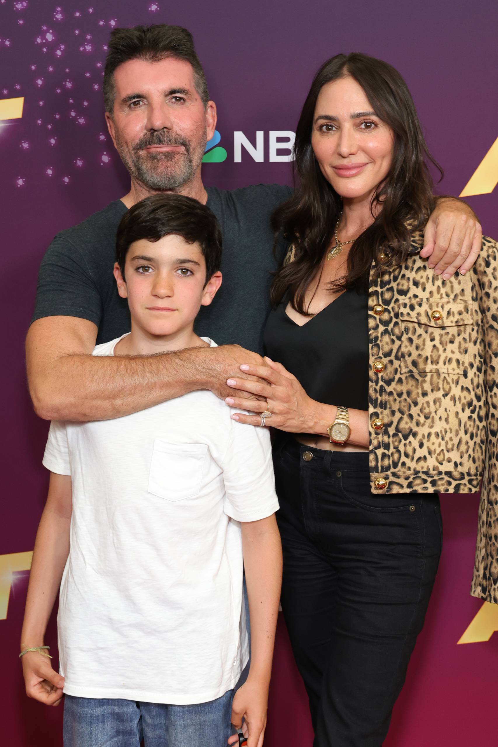 Simon Cowell poses for pics with Lauren Silverman and son Eric Cowell