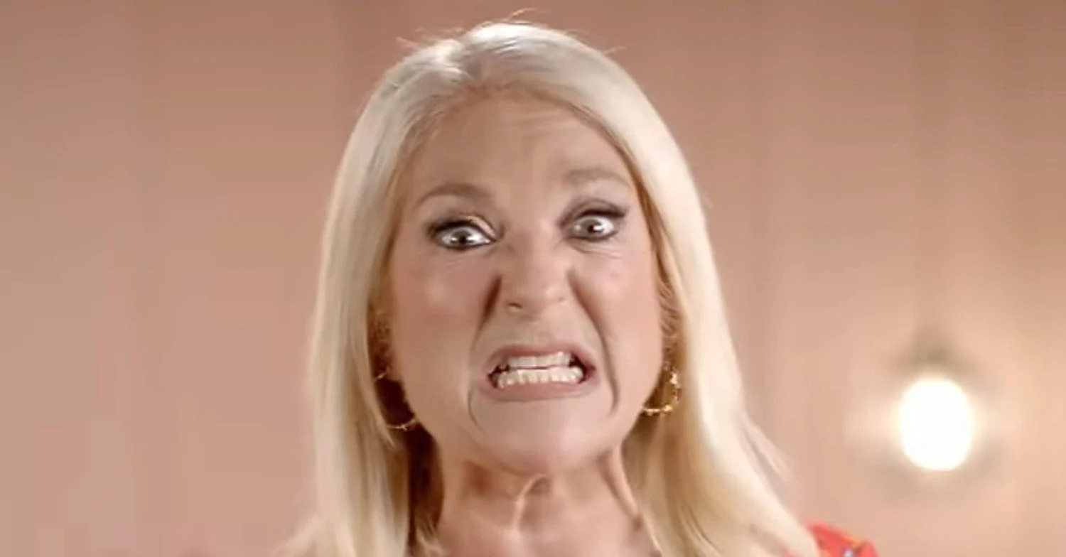 Vanessa Feltz looking angry 