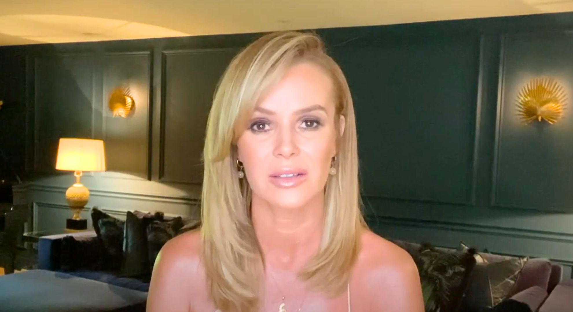 Amanda Holden facing camera on the BBC's Dear NHS Superstars programme