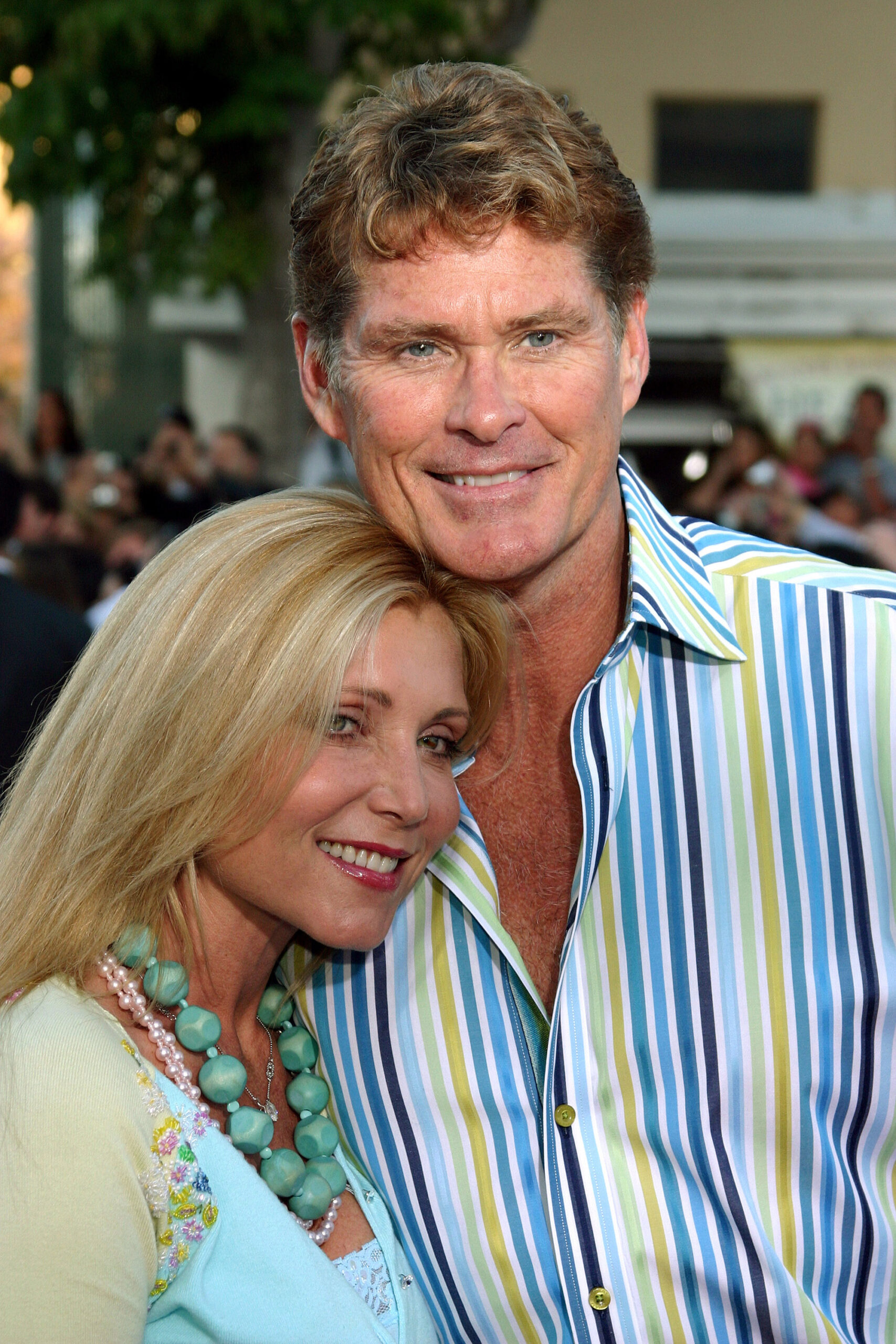 David Hasselhoff and Pamela Bach smiling 