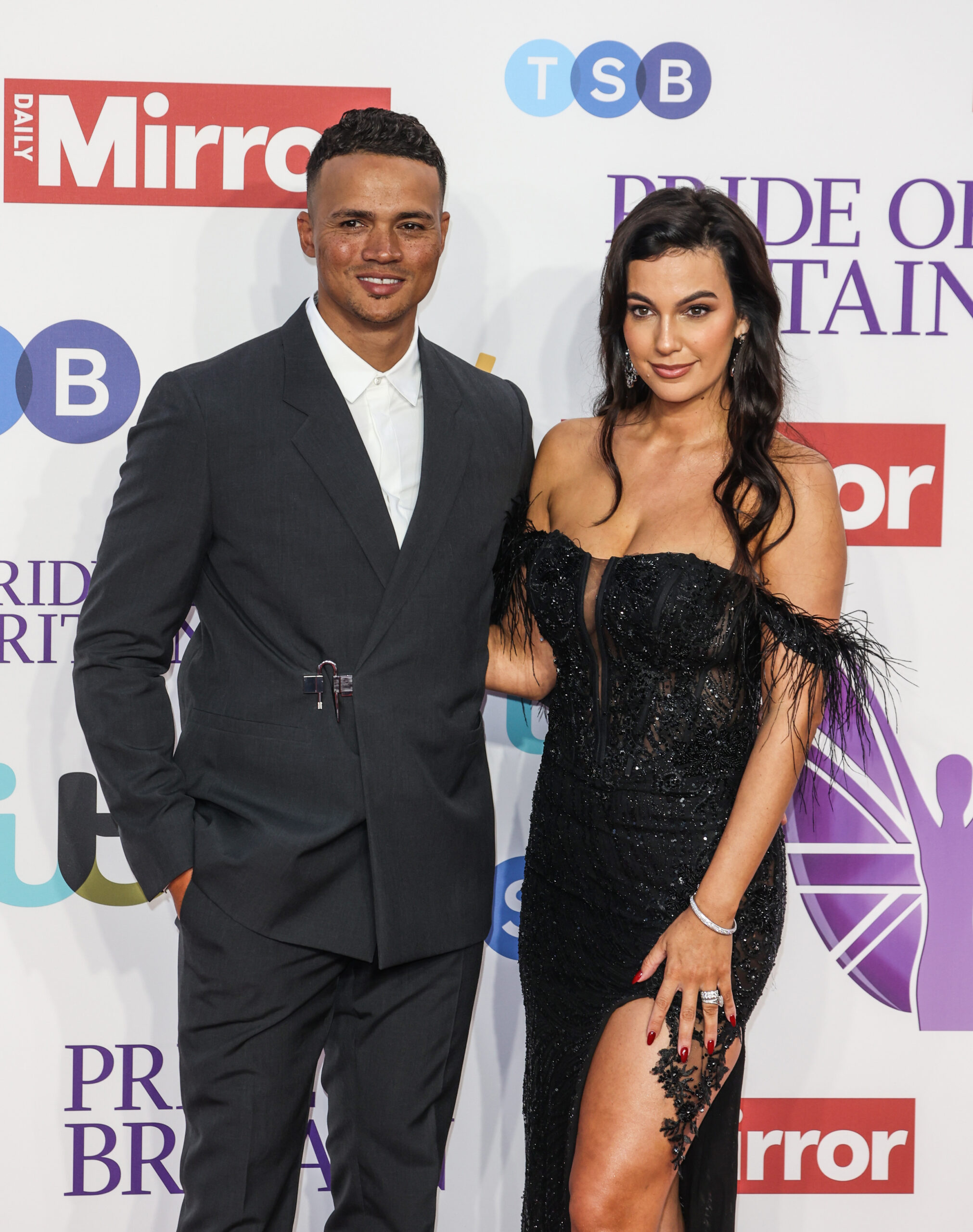 Jermaine Jenas and Ellie on the red carpet 