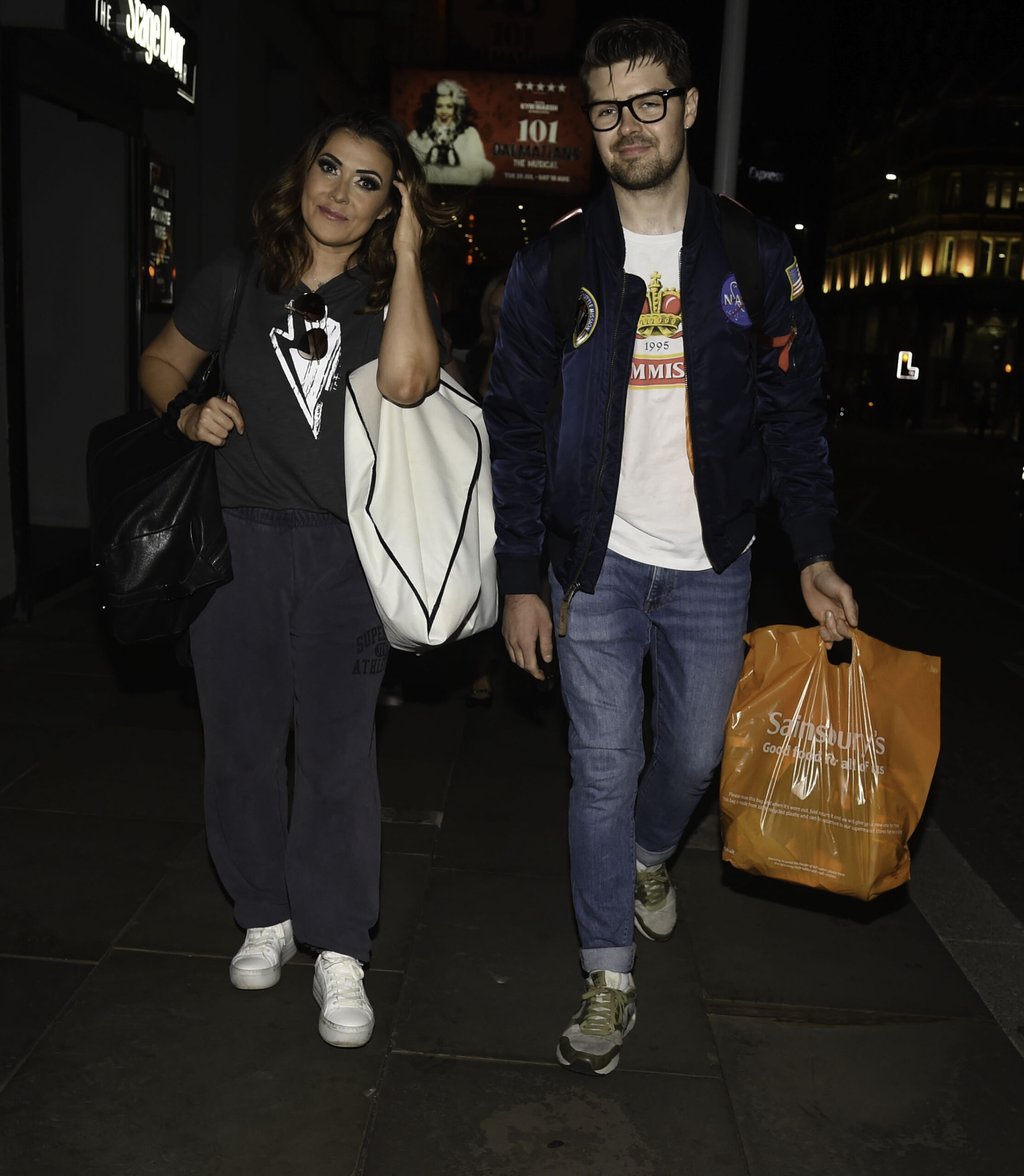 Kym Marsh and her ex boyfriend smiling