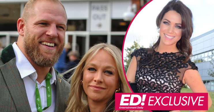 James Haskell and Chloe Madeley and his new girlfriend Sara McLean inset