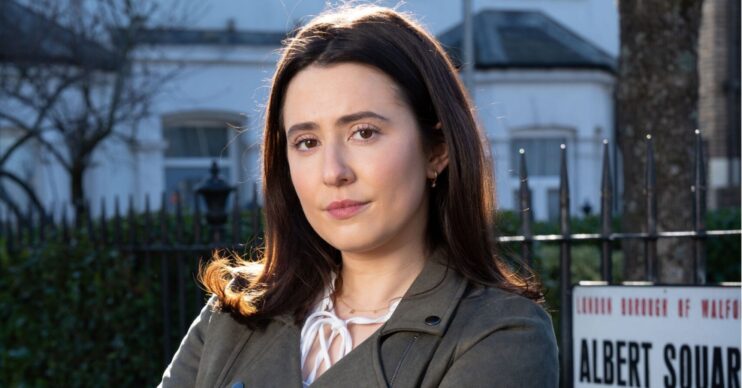 Promotional headshot of Bex on EastEnders (Credit: BBC/Composite: ED!)