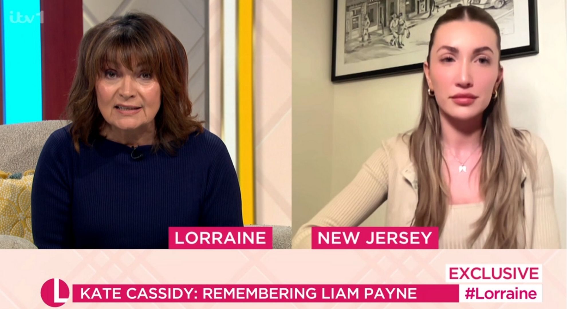 Lorraine Kelly speaking to Kate Cassidy on Lorraine