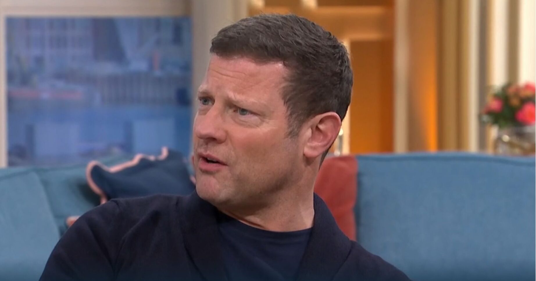 Dermot O'Leary looking cross on This Morning