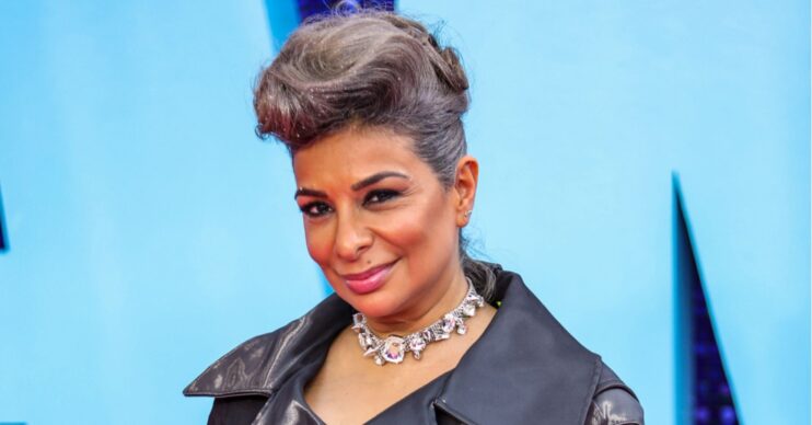 Shobna Gulati on the red carpet