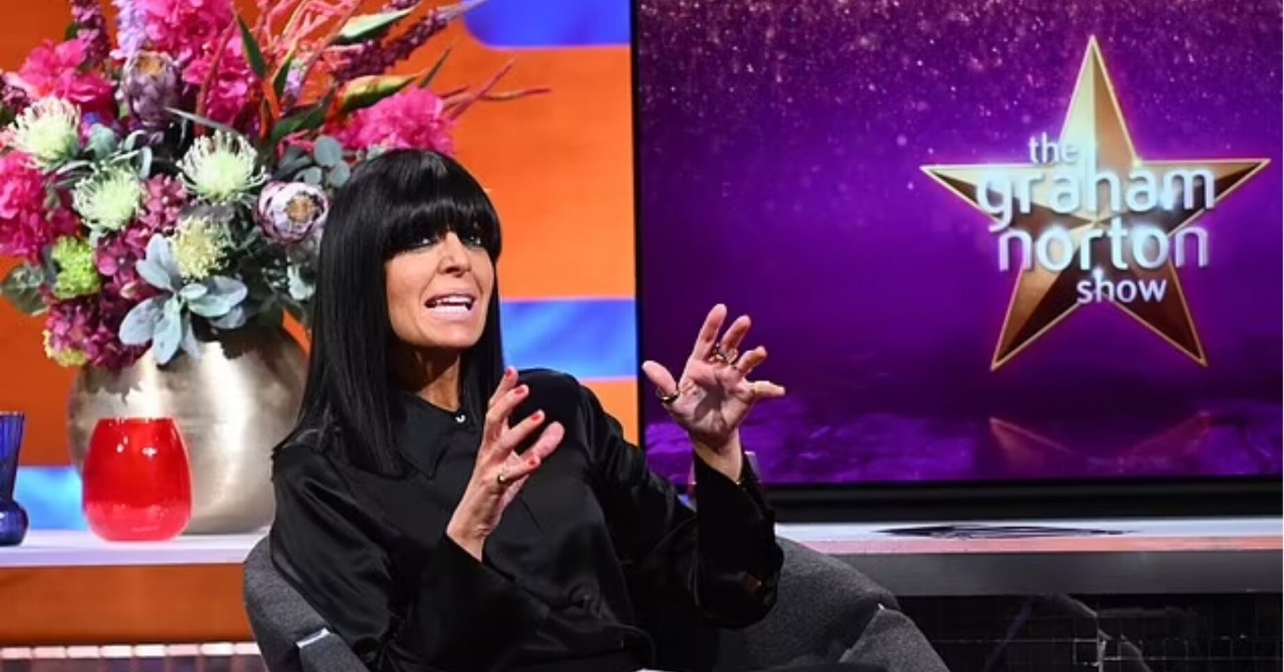 Claudia Winkleman presenting the Graham Norton SHow