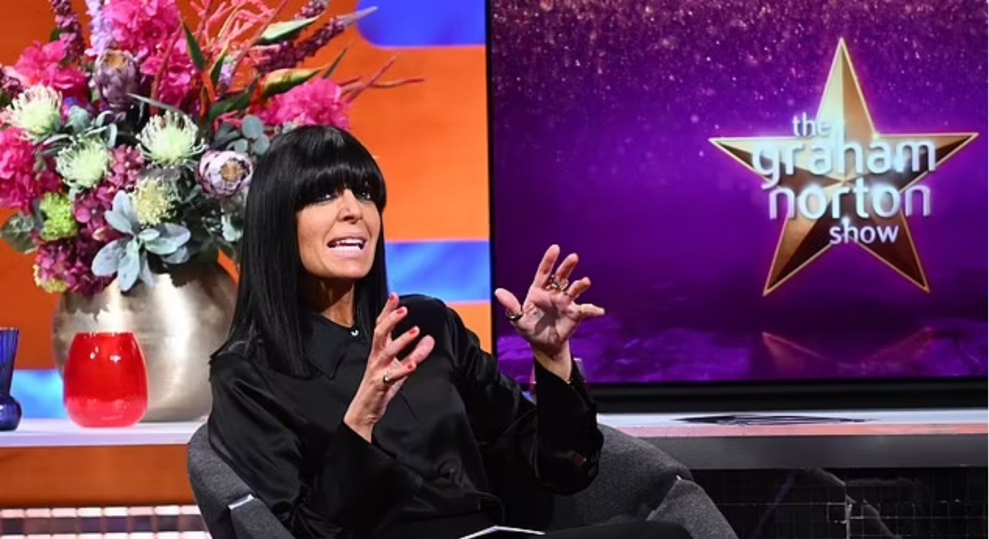Claudia Winkleman presenting the Graham Norton SHow