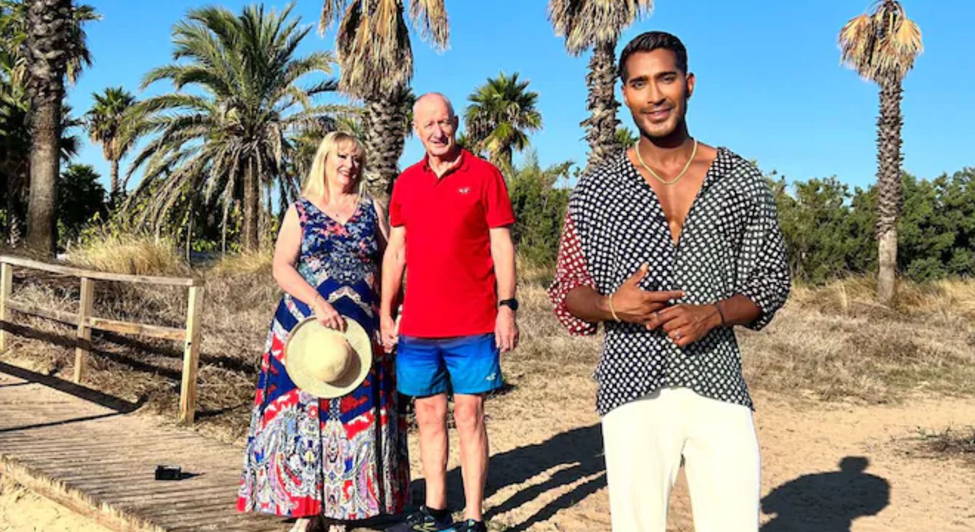 A Place In The Sun buyer's Heather and Steve with host Lee Juggurnauth
