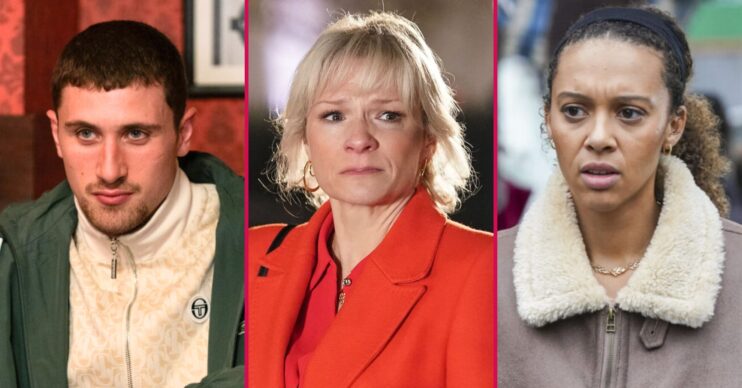 Composite image of Harry, Gina and Nicola on EastEnders (Credit: BBC/Composite: ED!)
