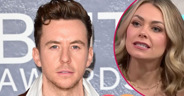 Danny Jones looks serious, his wife Georgia Jones speaks