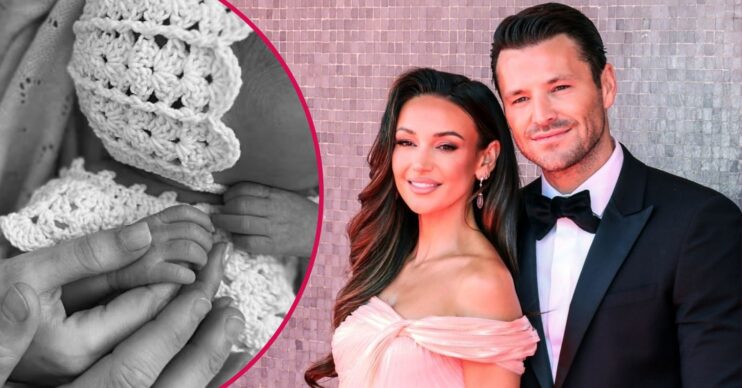 Michelle Keegan and Mark Wright and baby Palmer