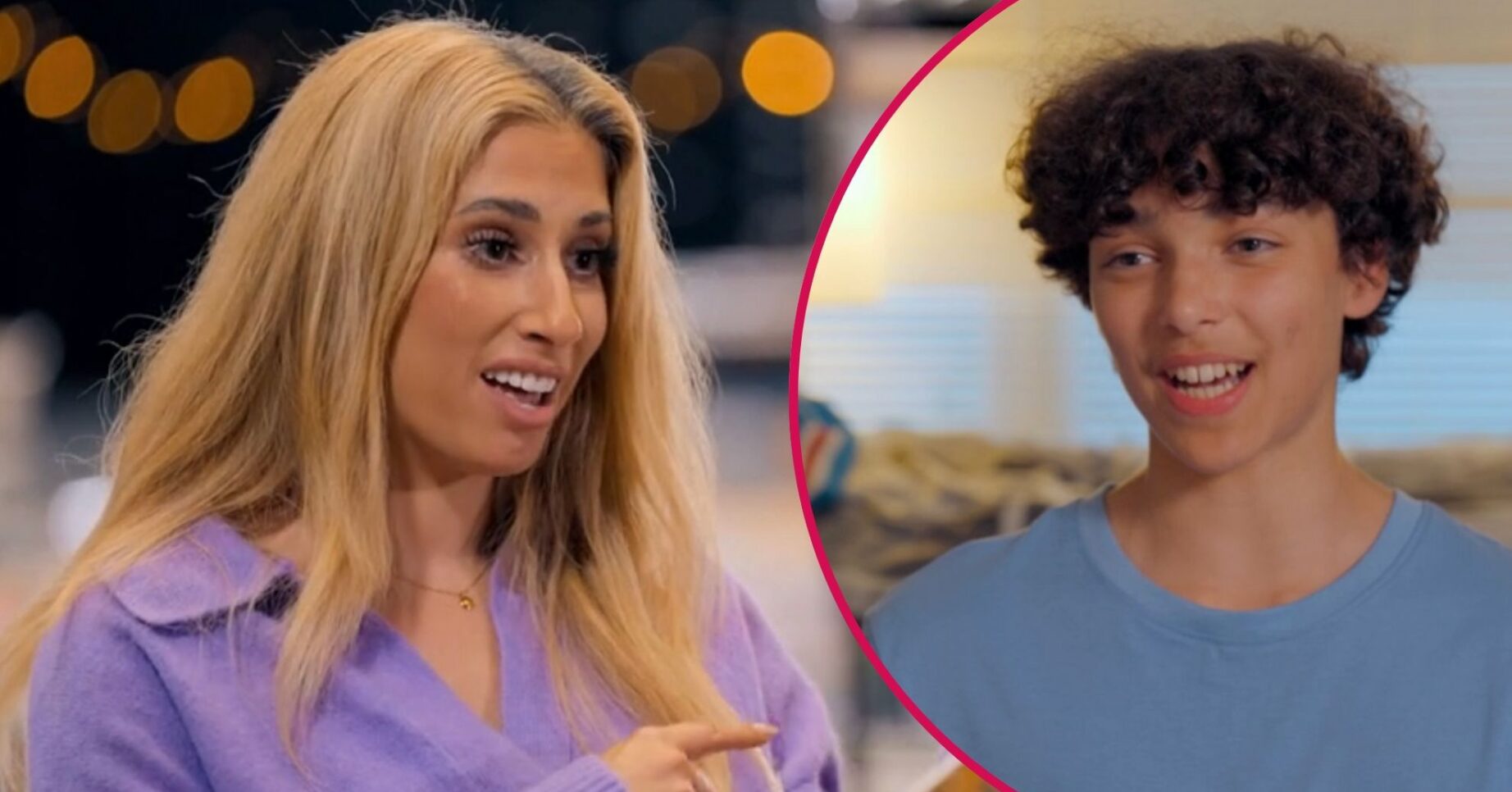 Stacey Solomon smiling / Timeon smiling on Sort Your Life Out
