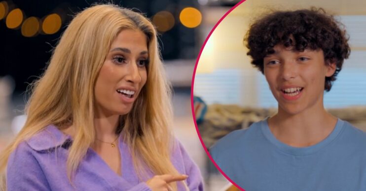 Stacey Solomon smiling / Timeon smiling on Sort Your Life Out