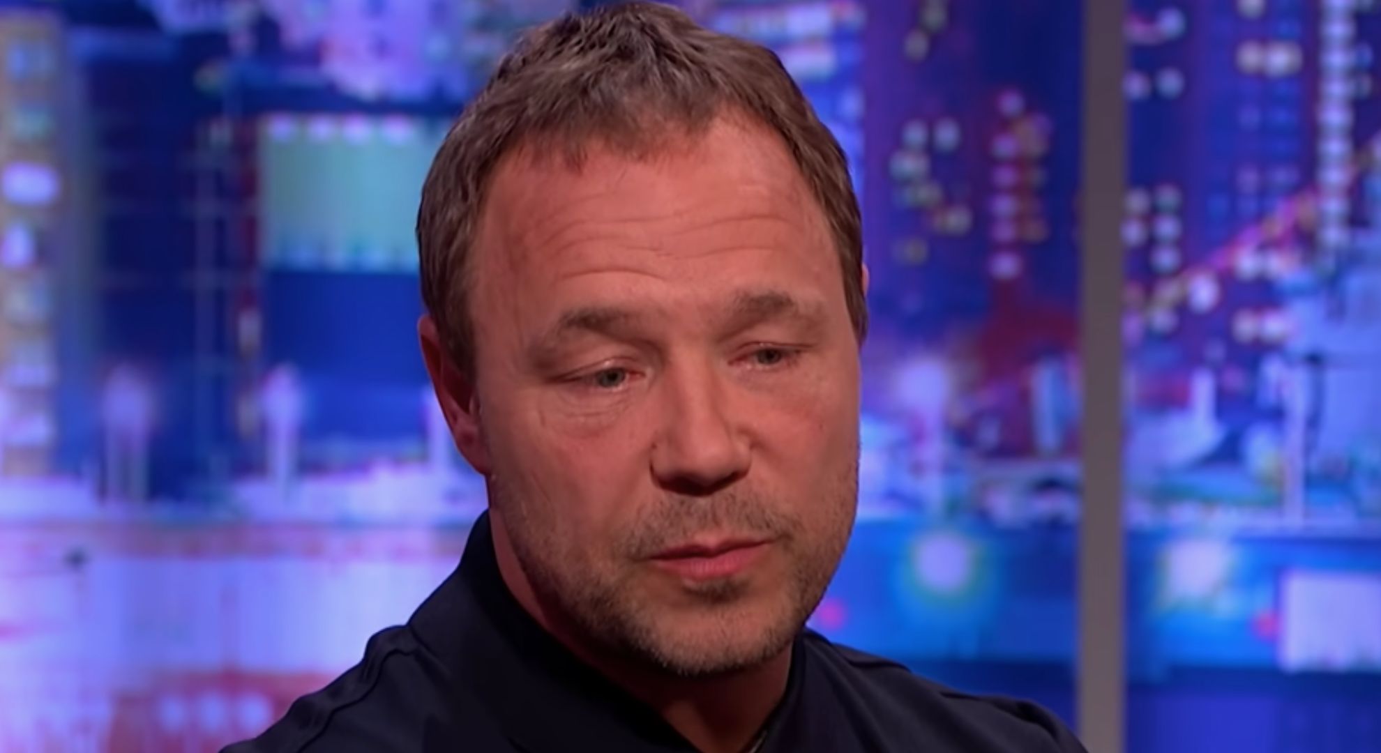 Stephen Graham looking serious