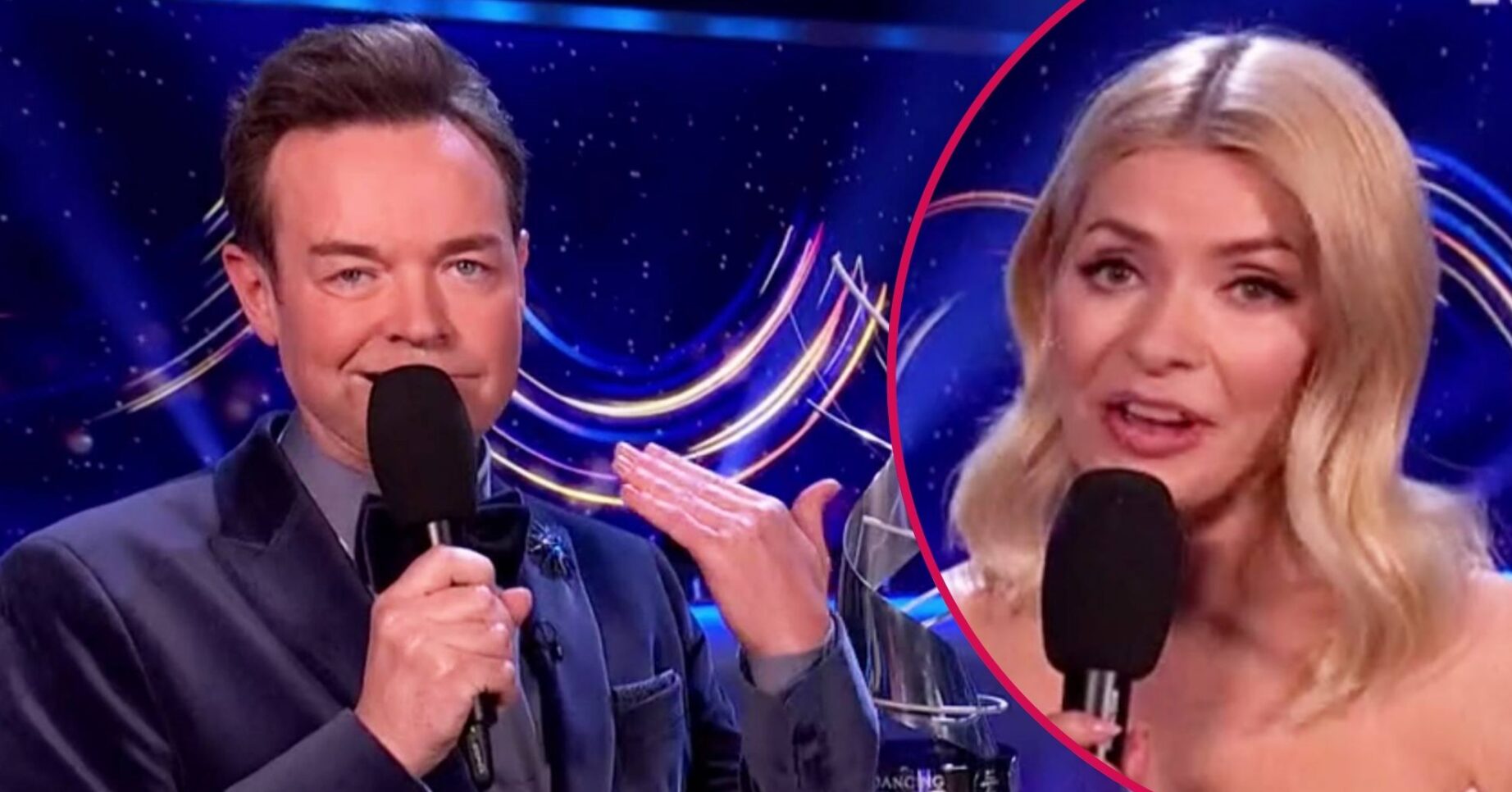 Stephen Mulhern and Holly Willoughby mug for the camera