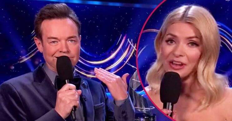 Stephen Mulhern and Holly Willoughby mug for the camera