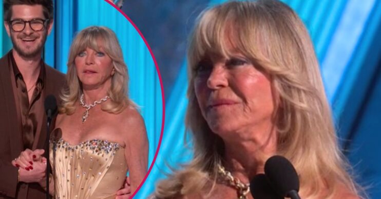 Goldie Hawn appears emotional at Oscars 2025