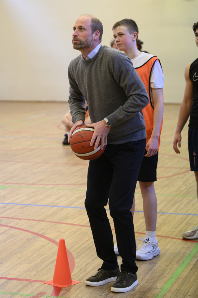 Prince William playing basketball in Estonia
