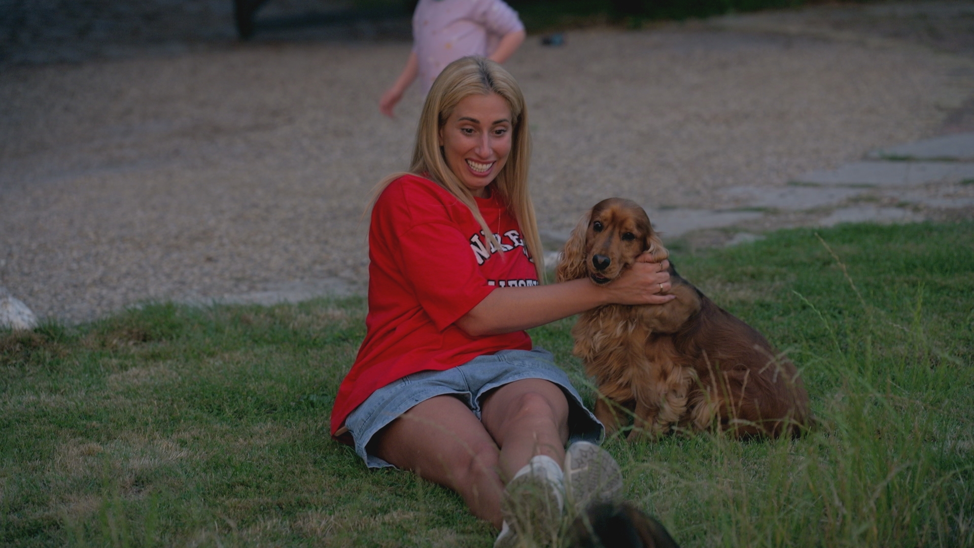 Stacey Solomon with her dog Teddy