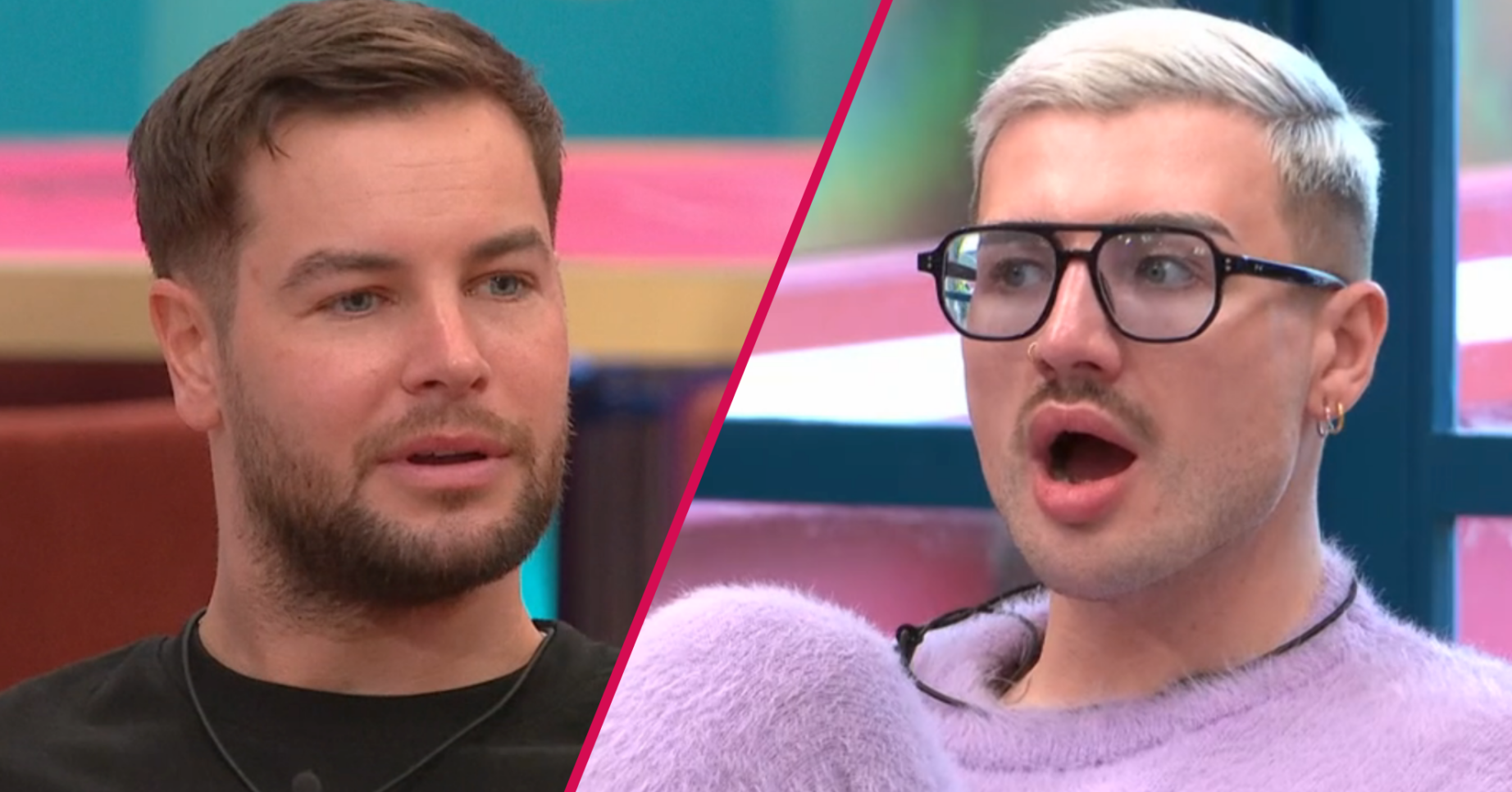 Chris Hughes and Danny Beard looking shocked on CBB