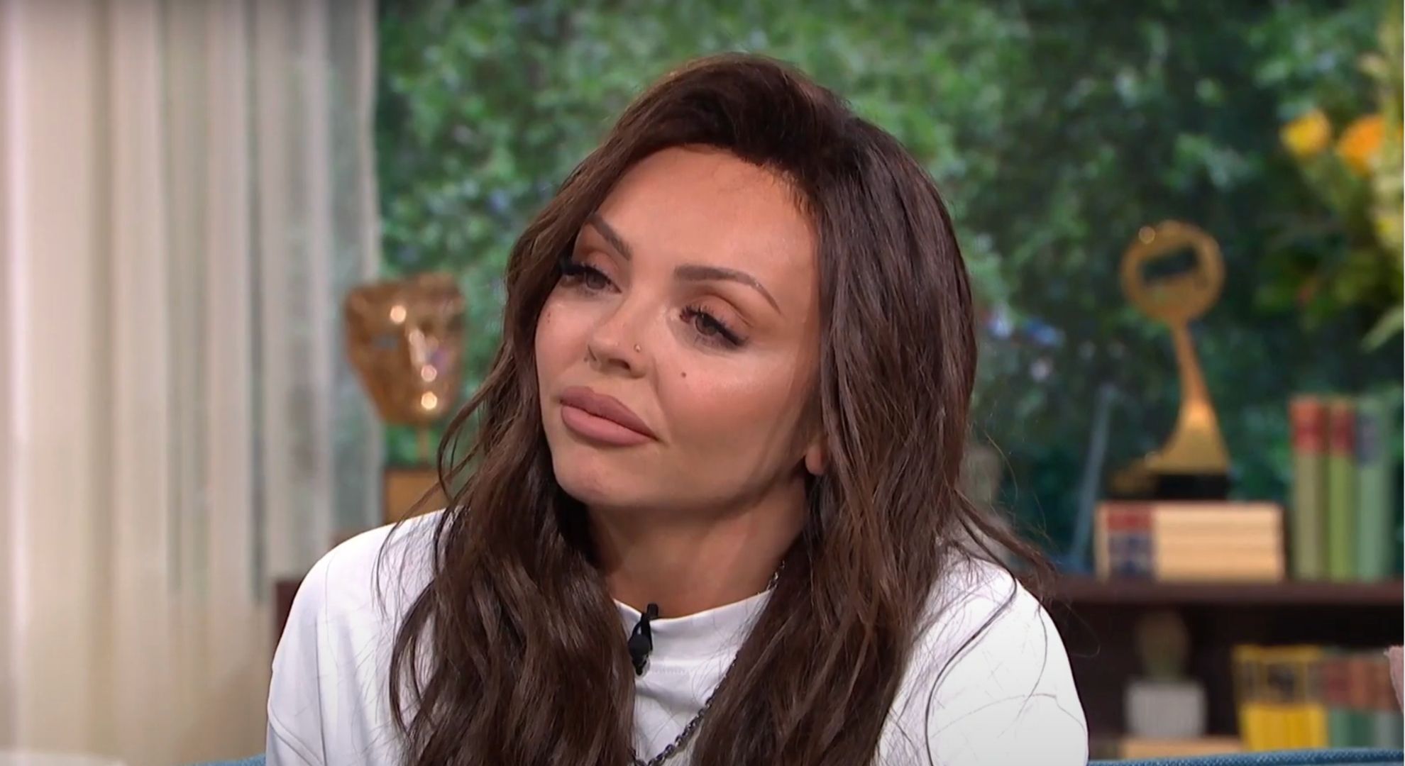 Jesy Nelson looking sad on This Morning