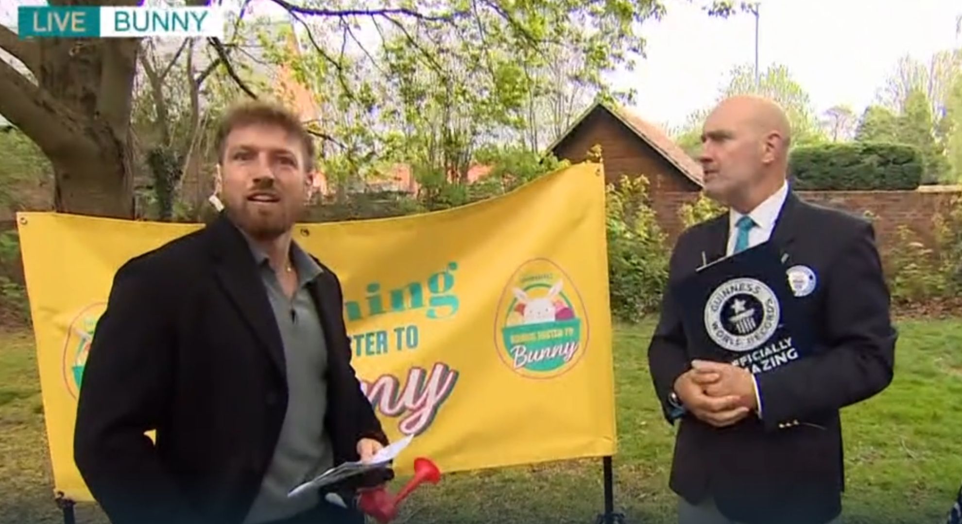 Sam Thompson presented an Easter segment in the village of Bunny