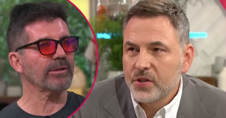 Simon Cowell and David Walliams looking serious