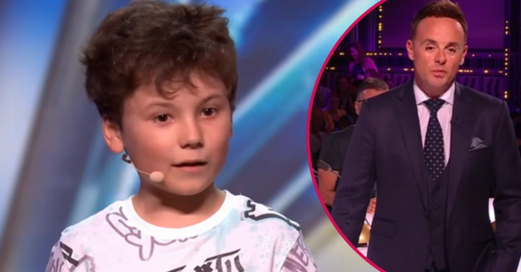 Teddy Magic performing on BGT in his heat and Ant McPartlin inset