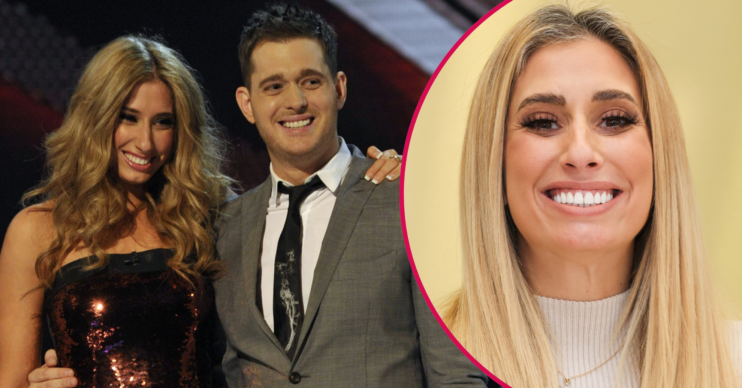 Stacey Solomon with Michael Buble on The X Factor