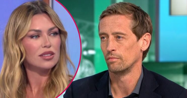 Abbey Clancy and Peter Crouch looking at each other