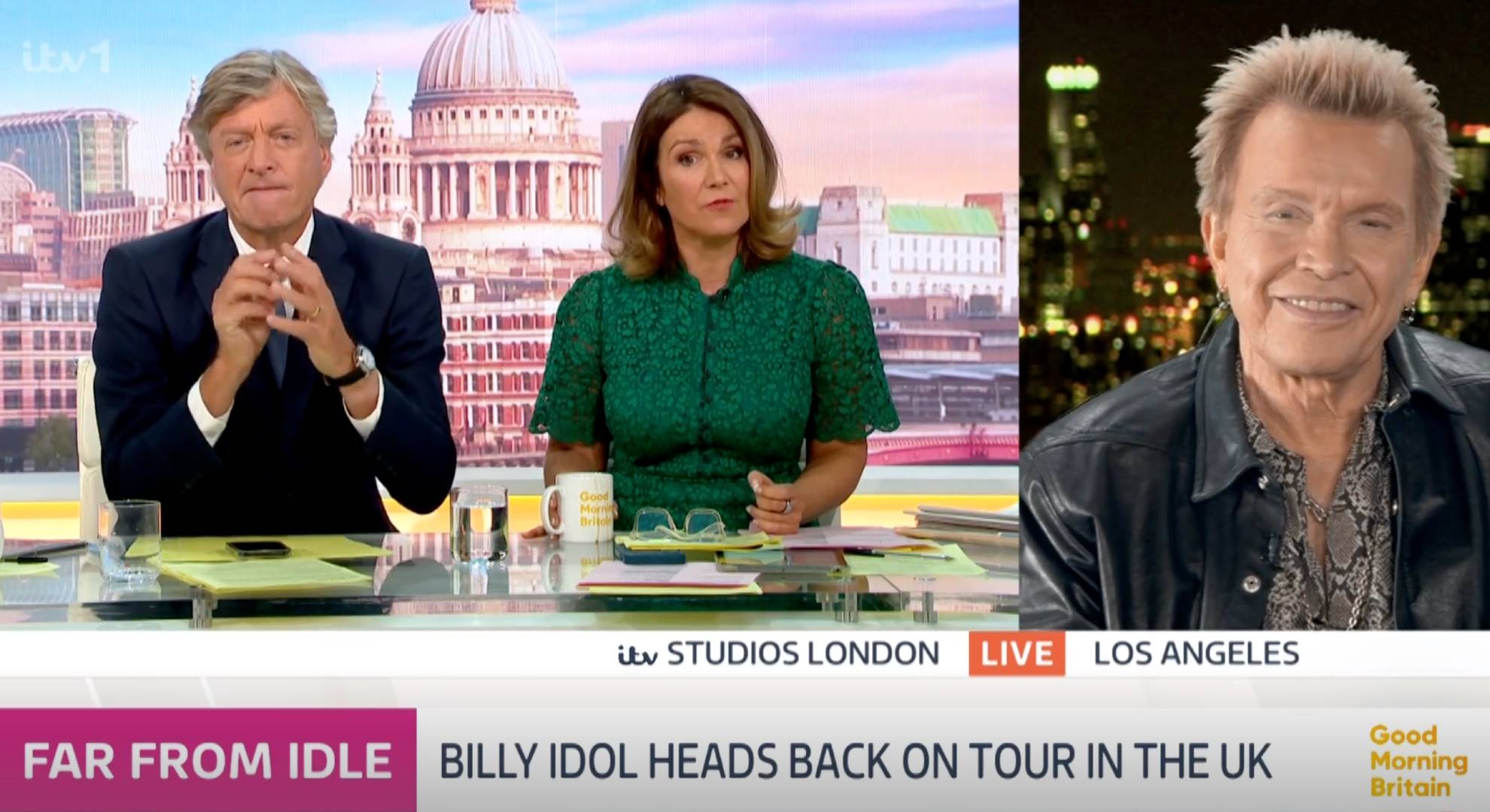 Billy Idol smiles on GMB today