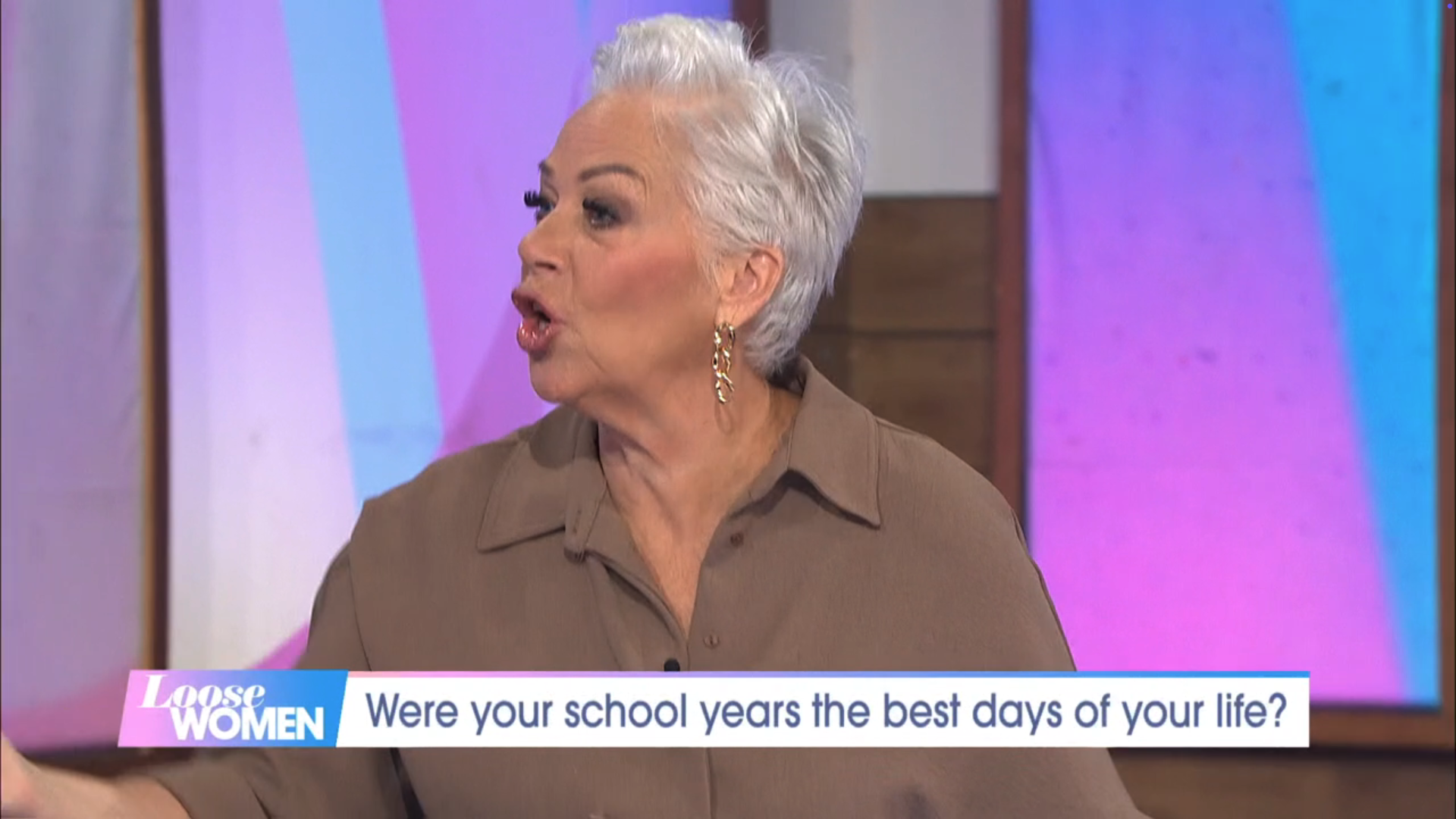 Denise Welch looking angry on Loose Women