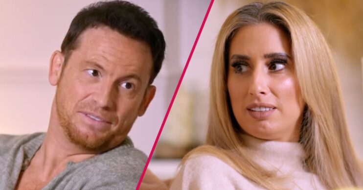 Joe Swash and Stacey Solomon look serious