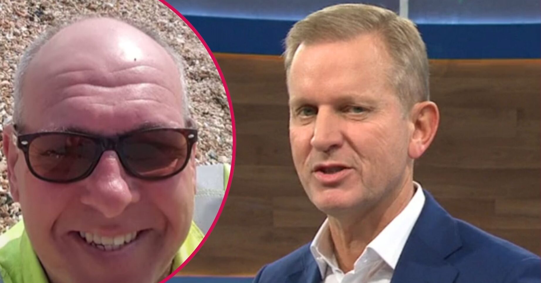 Steve Dymond looking at the camera, Jeremy Kyle speaks to camera